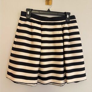 Black and Cream Striped Women's Skirt